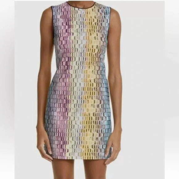 NWT Missoni Metallic Crochet Knit Dress Rainbow Stripe Small IT40 Mini New Rare - Picture 2 of 16